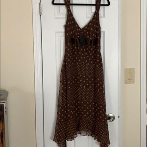 BCBG Max Azria below the knee brown dress